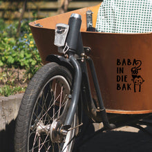 Load image into Gallery viewer, Baba in die Bak Bakfiets Sticker