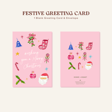 Load image into Gallery viewer, Festive Gift Card &amp; Matching Envelope | Pink by Kikko&amp;Koast
