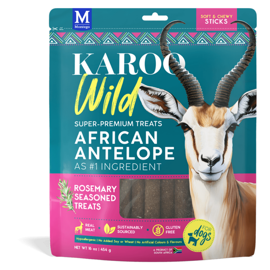 Karoo Wild Rosemary Seasoned Sticks Soft & Chewy Dog Treats 454g