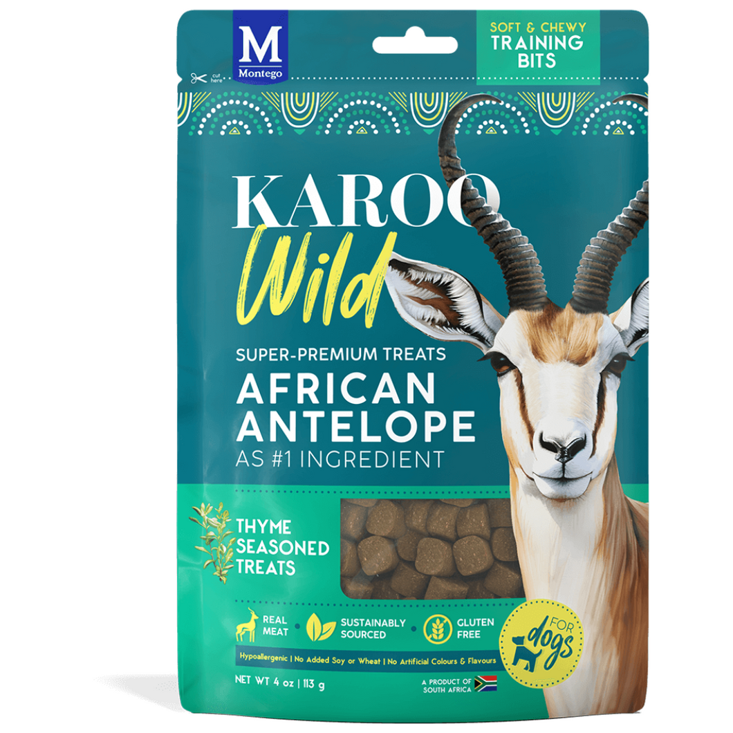 Karoo Wild Thyme Seasoned Training Bits Soft & Chewy Dog Treats 113g bag