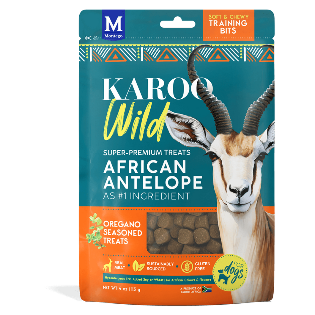 Karoo Wild Oregano Seasoned Training Bits Soft & Chewy Dog Treats 113g bag